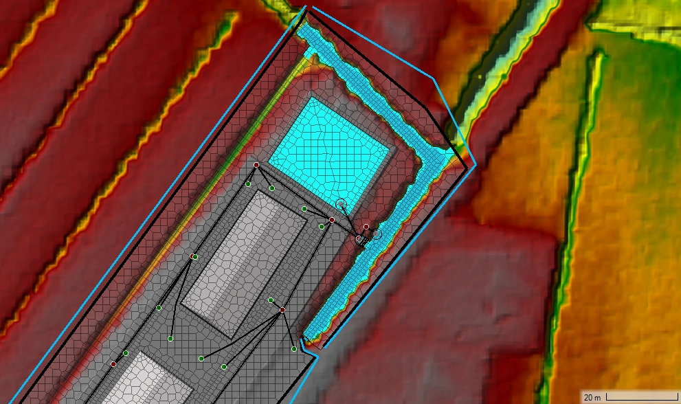 Modello 3D idraulico fognature invaso